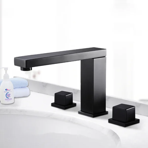 Luxury Black Brass Bathroom Sink Faucet – Sleek and Stylish for Modern Bathrooms - Image 3