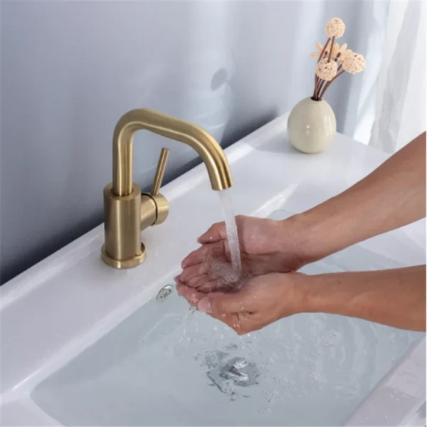 Brushed Gold Bathroom Basin Faucet – Timeless Elegance and Functionality - Image 8