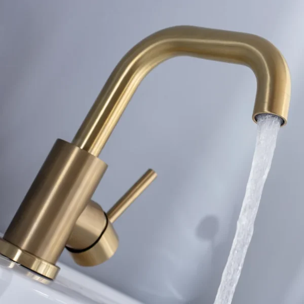 Brushed Gold Bathroom Basin Faucet – Timeless Elegance and Functionality - Image 11