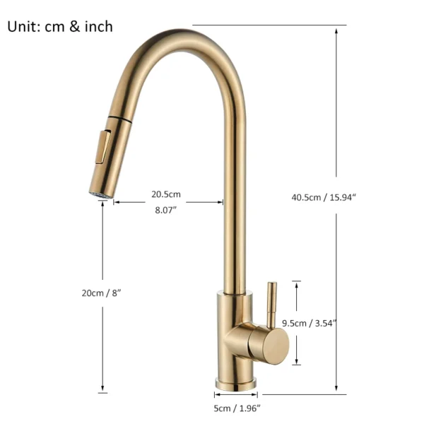 Quyanre Brushed Gold Kitchen Faucet – Premium Style and Functionality - Image 2