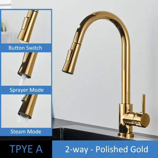 Quyanre Brushed Gold Kitchen Faucet – Premium Style and Functionality - Image 4