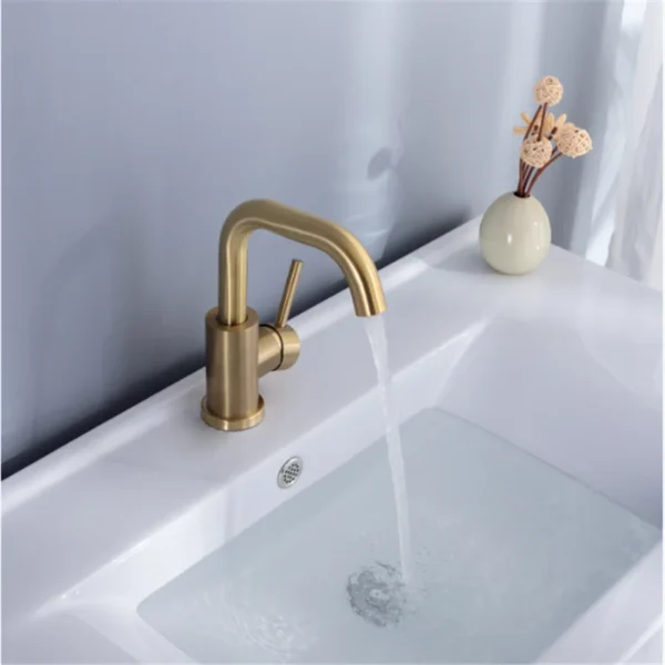 Brushed Gold Bathroom Basin Faucet – Timeless Elegance and Functionality - Image 7