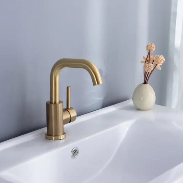 Brushed Gold Bathroom Basin Faucet – Timeless Elegance and Functionality - Image 4