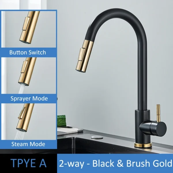 Quyanre Brushed Gold Kitchen Faucet – Premium Style and Functionality - Image 3