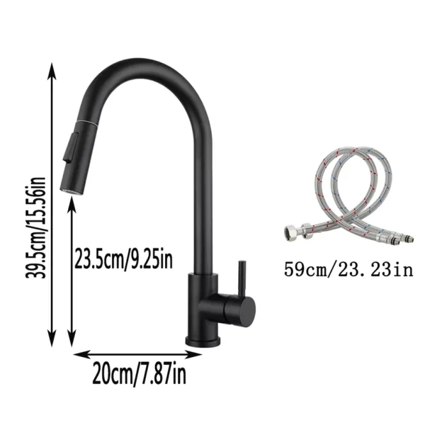 Stainless Steel Hot and Cold Pull-Out Kitchen Faucet - Image 4