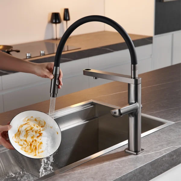 Luxury Grey Kitchen Faucet – Intelligent Touch & Digital Display Design - Image 2