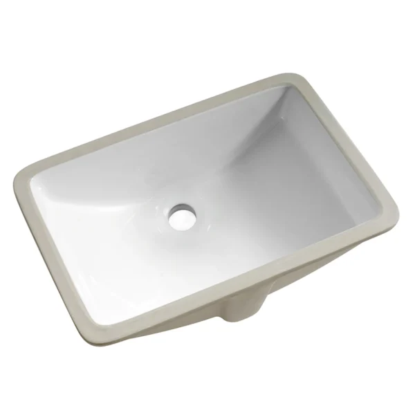 Modern 18"x11" Rectangular Undermount Bathroom Sink – Porcelain Ceramic Under Counter Lavatory - Image 6