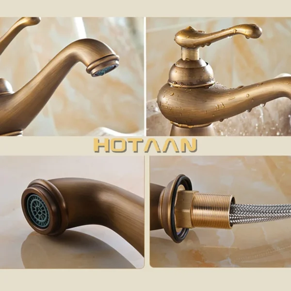 Antique Bronze Brass Bathroom Basin Faucet – Luxury European Style Mixer Tap - Image 4