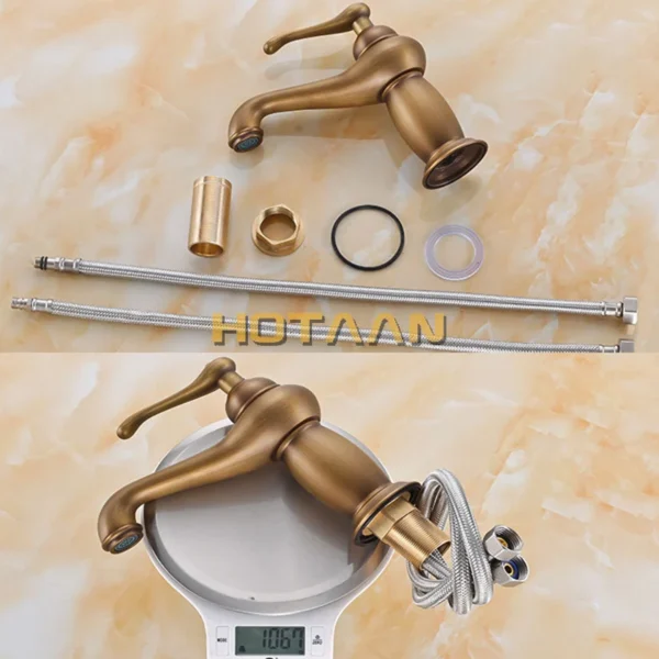 Antique Bronze Brass Bathroom Basin Faucet – Luxury European Style Mixer Tap - Image 3