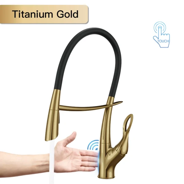 AITANA Luxury Brass Gun Grey Kitchen Faucet – Elegant & Premium Design - Image 3