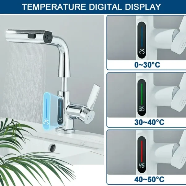Temperature Digital Display Basin Faucet – Modern Functionality with a Sleek Design - Image 2