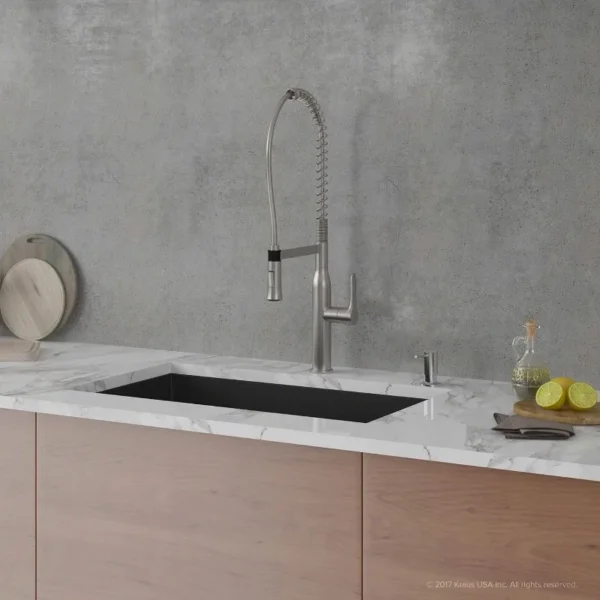 32" Undermount Single Bowl Granite Kitchen Sink - Image 2