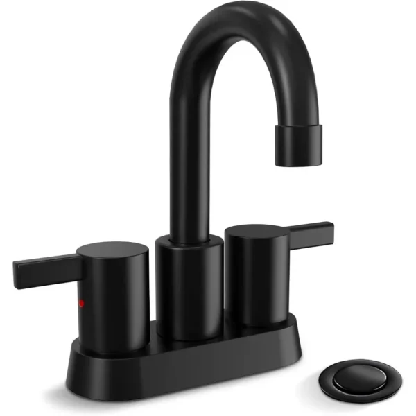 2 Handle Centerset Matte Black Bathroom Faucet – Sleek & Modern for Your Sink - Image 8