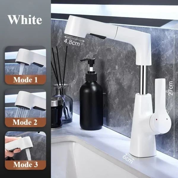 Rotary Pull-Out Bathroom Faucet – Versatile Design for Every Need - Image 2