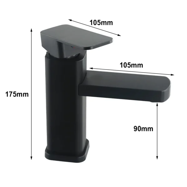    Square Base Black Bathroom Faucet – Elegance and Practicality Combined - Image 4