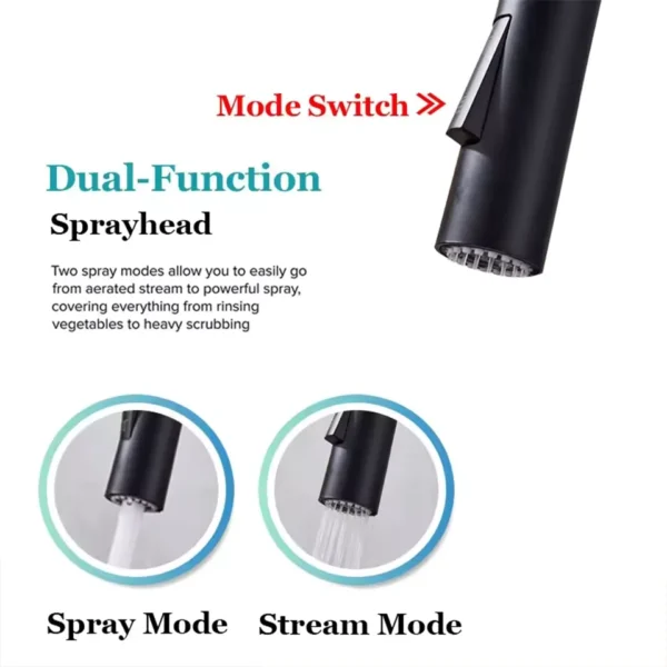 Stainless Steel Hot and Cold Pull-Out Kitchen Faucet - Image 3