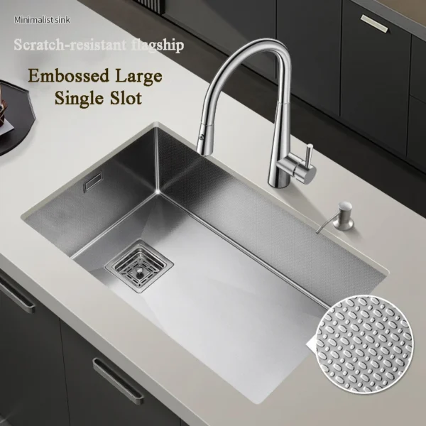 304 Stainless Steel Undermount Embossed Kitchen Sink