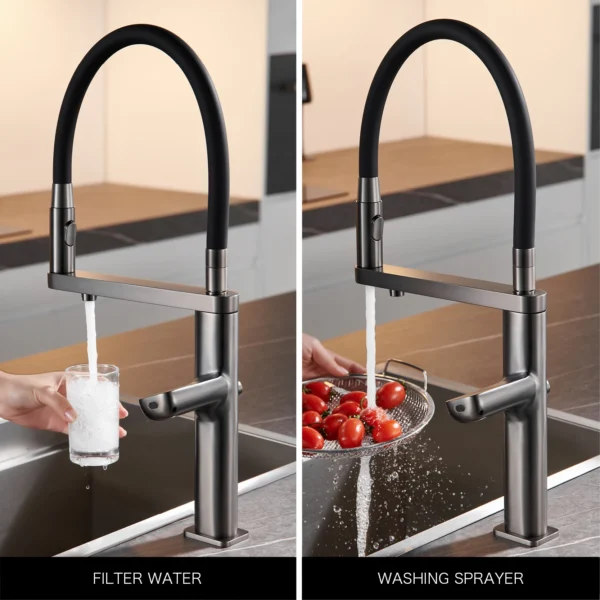 Luxury Grey Kitchen Faucet – Intelligent Touch & Digital Display Design - Image 3