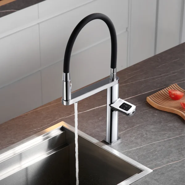 Luxury Grey Kitchen Faucet – Intelligent Touch & Digital Display Design - Image 7
