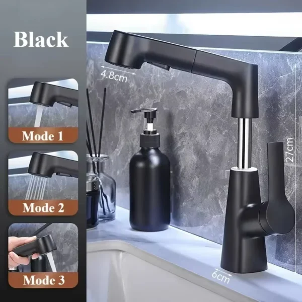 Rotary Pull-Out Bathroom Faucet – Versatile Design for Every Need - Image 10