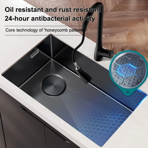 Nano-Embossed Stainless Steel Undermount Kitchen Sink - Image 2