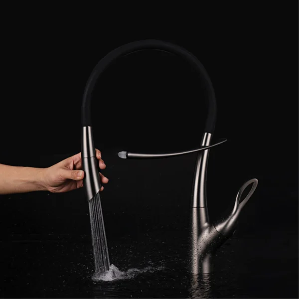 AITANA Luxury Brass Gun Grey Kitchen Faucet – Elegant & Premium Design - Image 13