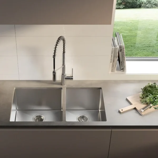 Standard PRO 33'' Undermount 60/40 Double Bowl Stainless Steel Sink - Image 3