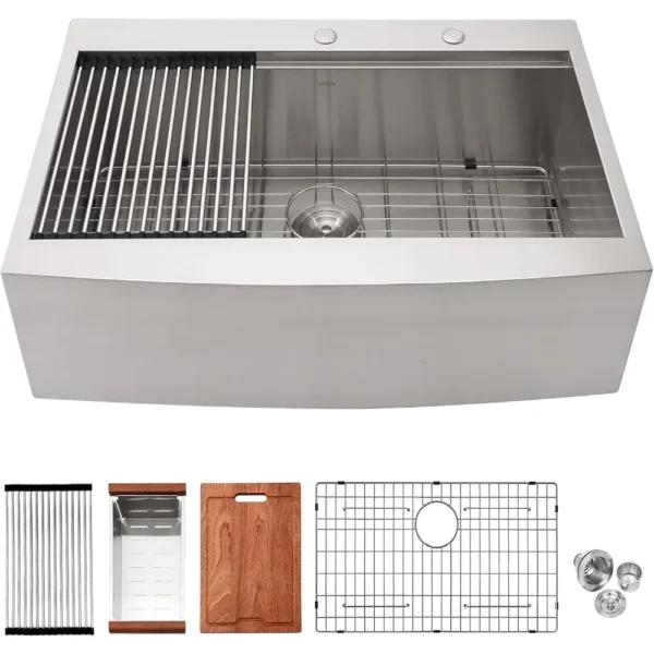 33'' Drop-In Farmhouse Workstation Sink