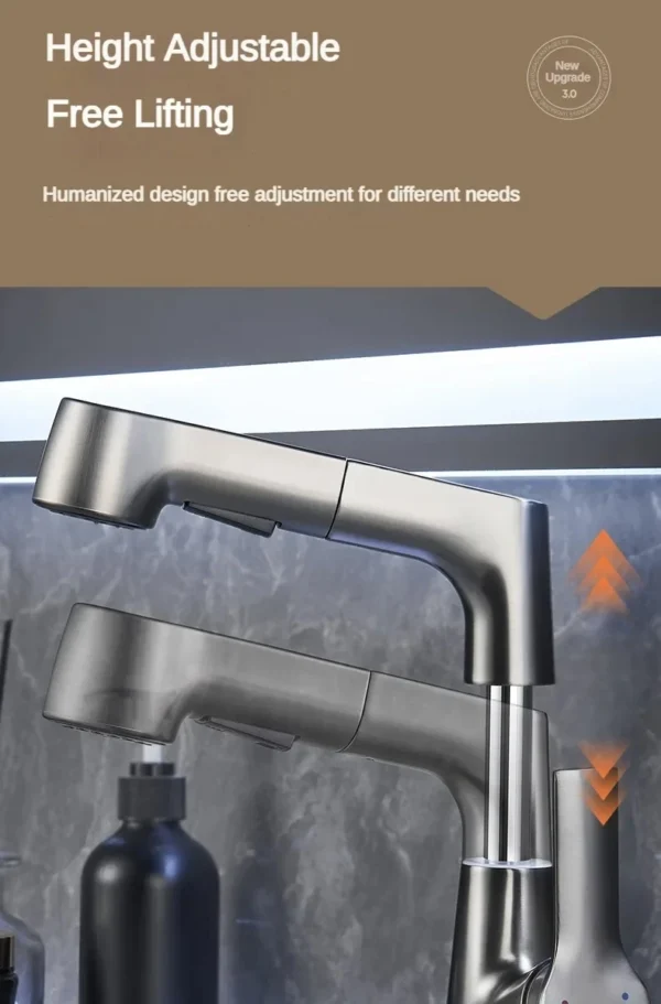 Rotary Pull-Out Bathroom Faucet – Versatile Design for Every Need - Image 9