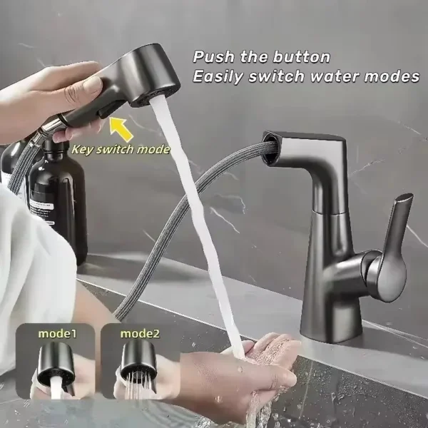 Rotary Pull-Out Bathroom Faucet – Versatile Design for Every Need - Image 13