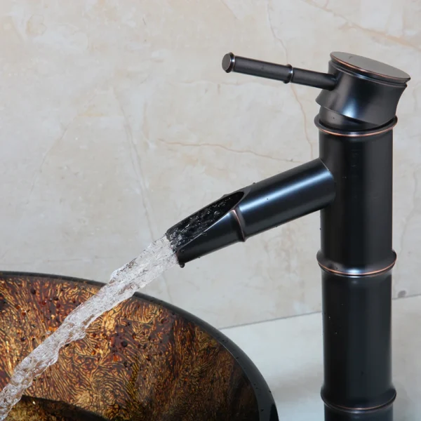ZAPPO Bathroom Washbasin Round Tempered Glass Vessel Sink Faucet Set – Waterfall Mixer Tap Combo - Image 2