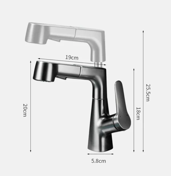 Rotary Pull-Out Bathroom Faucet – Versatile Design for Every Need - Image 4