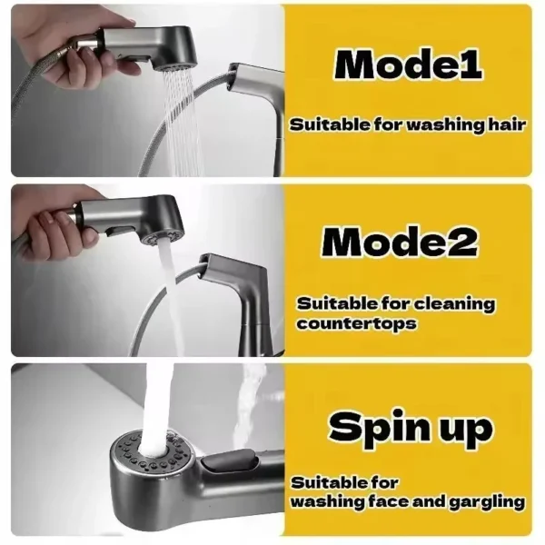 Rotary Pull-Out Bathroom Faucet – Versatile Design for Every Need - Image 11
