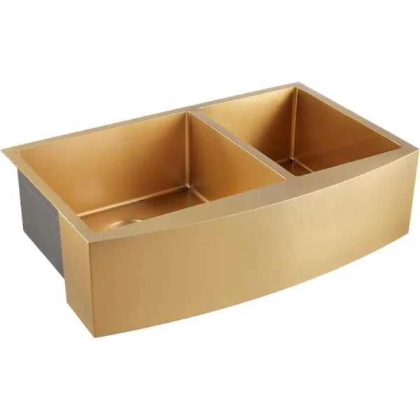 36" Farmhouse Double Basin Stainless Steel Kitchen Sink - Image 2