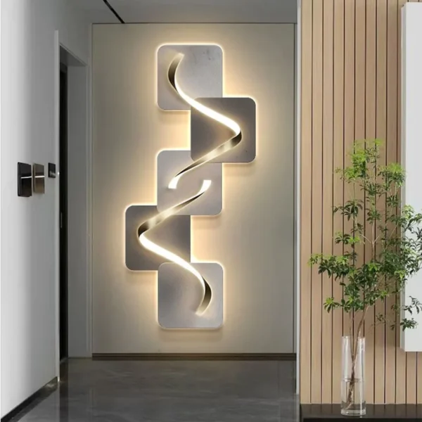 Modern Art Mural Lamp Interior Entrance Decoration Painting Vertical Corridor special-shaped Living Room Hanging Painting Liight - Image 3