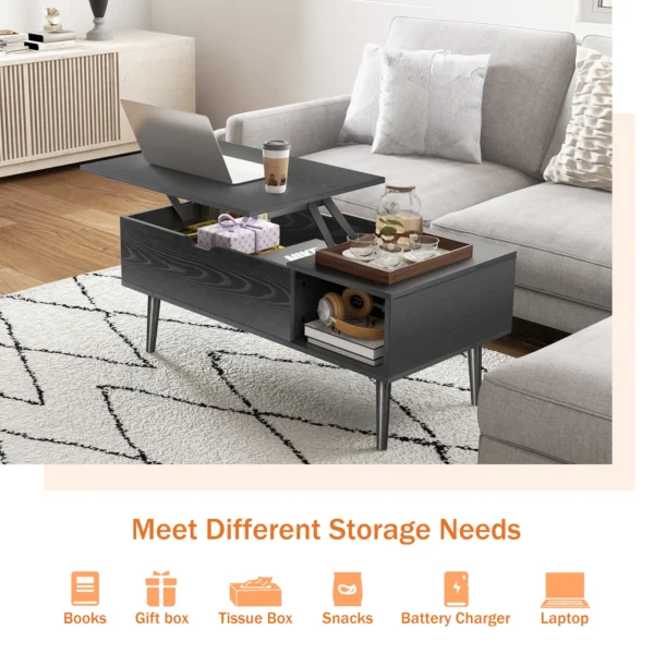JHK Lift Top Coffee Table – Style, Storage & Function in One - Image 6