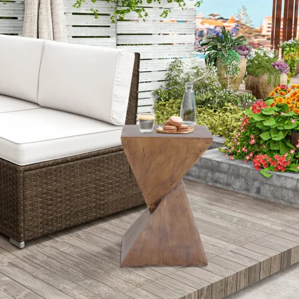 LUVODI Lightweight Concrete Accent Table Sitting Chair Sofa Side Bedside End Table for Living Room Bedroom Interiors - Image 4