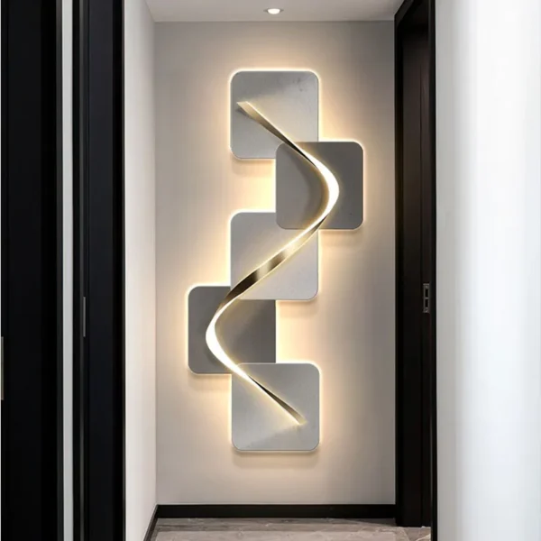 Modern Art Mural Lamp Interior Entrance Decoration Painting Vertical Corridor special-shaped Living Room Hanging Painting Liight - Image 5