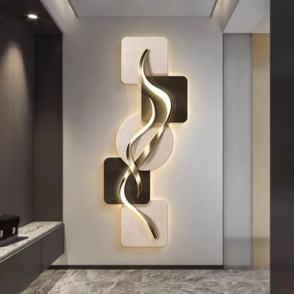 Modern Art Mural Lamp Interior Entrance Decoration Painting Vertical Corridor special-shaped Living Room Hanging Painting Liight - Image 4