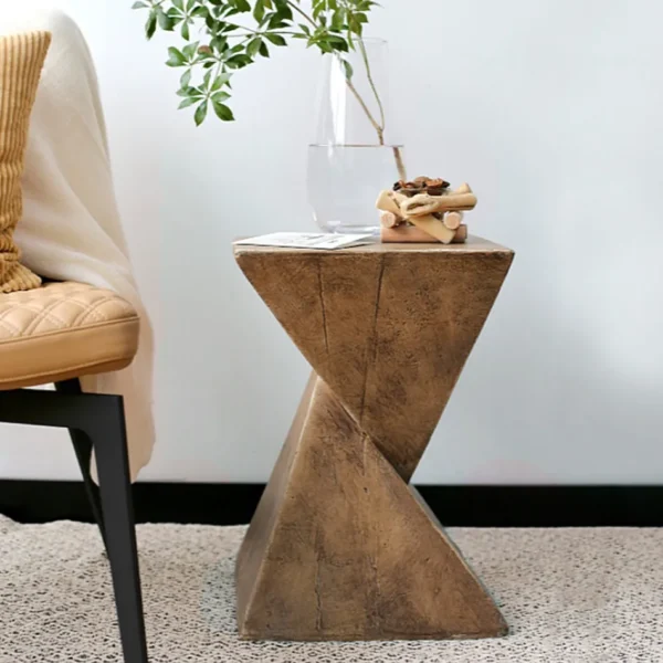 LUVODI Lightweight Concrete Accent Table Sitting Chair Sofa Side Bedside End Table for Living Room Bedroom Interiors - Image 2