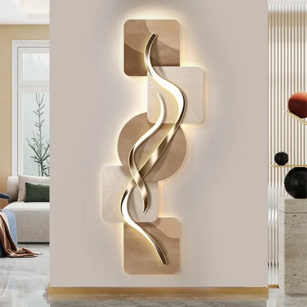 Modern Art Mural Lamp Interior Entrance Decoration Painting Vertical Corridor special-shaped Living Room Hanging Painting Liight - Image 2